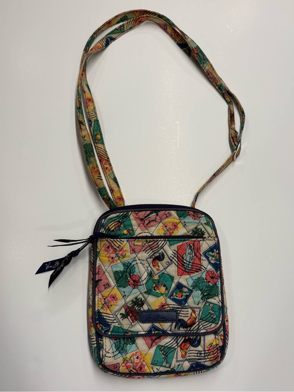 Vera Bradley Mini Hipster Bag in Cuban Stamps Print
